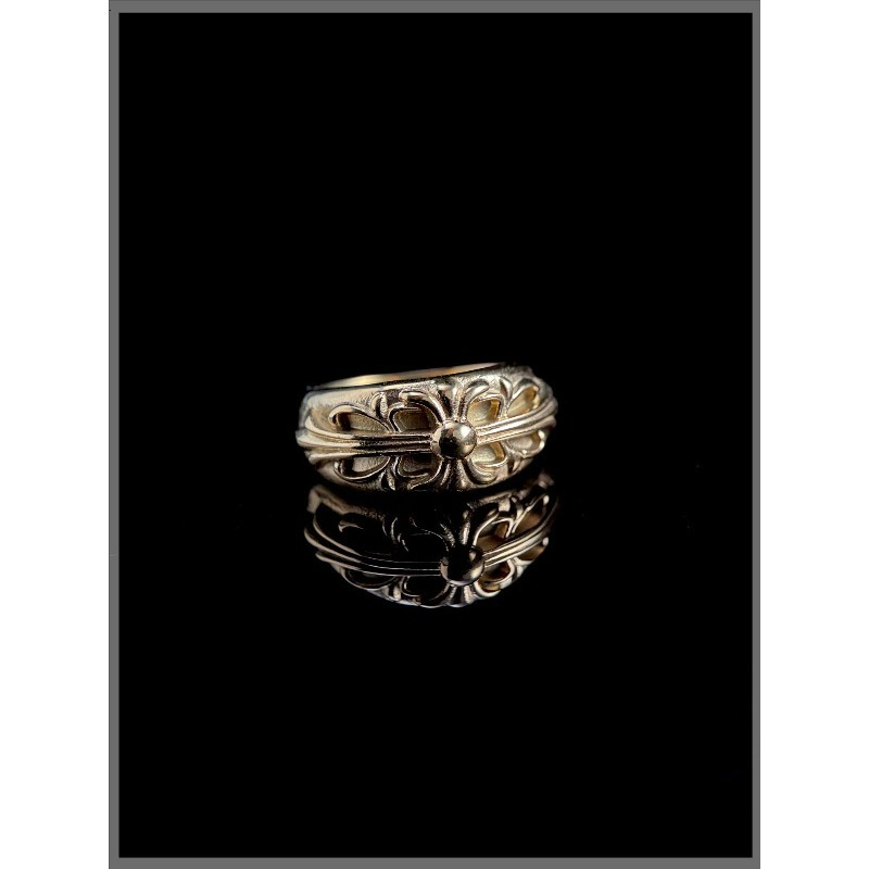 Titanium Steel Ring - Złoty Pierścień Iris Gotycka Biżuteria Stal