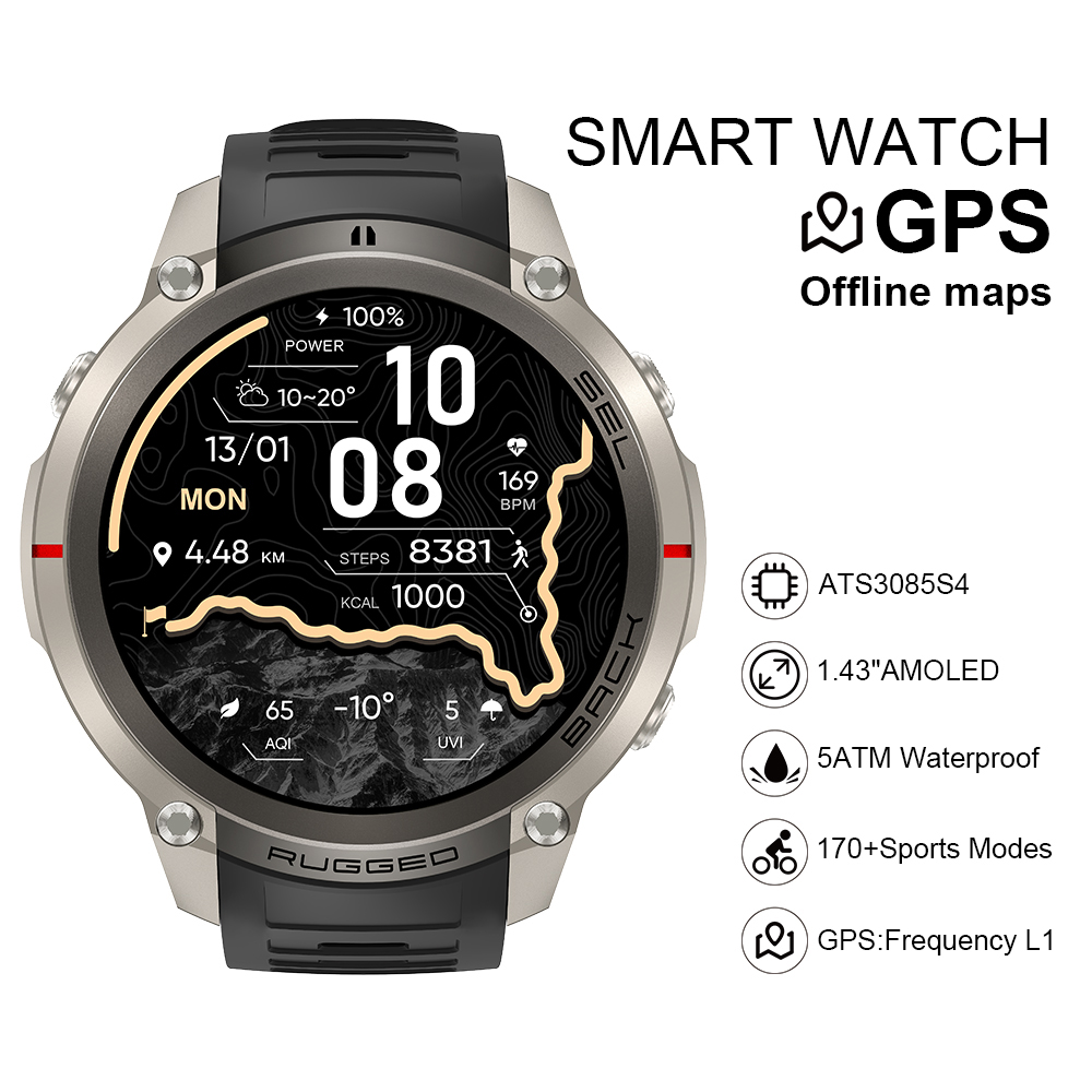 Smartwatch - Smartwatch 2026 DM59 z mapami offline,