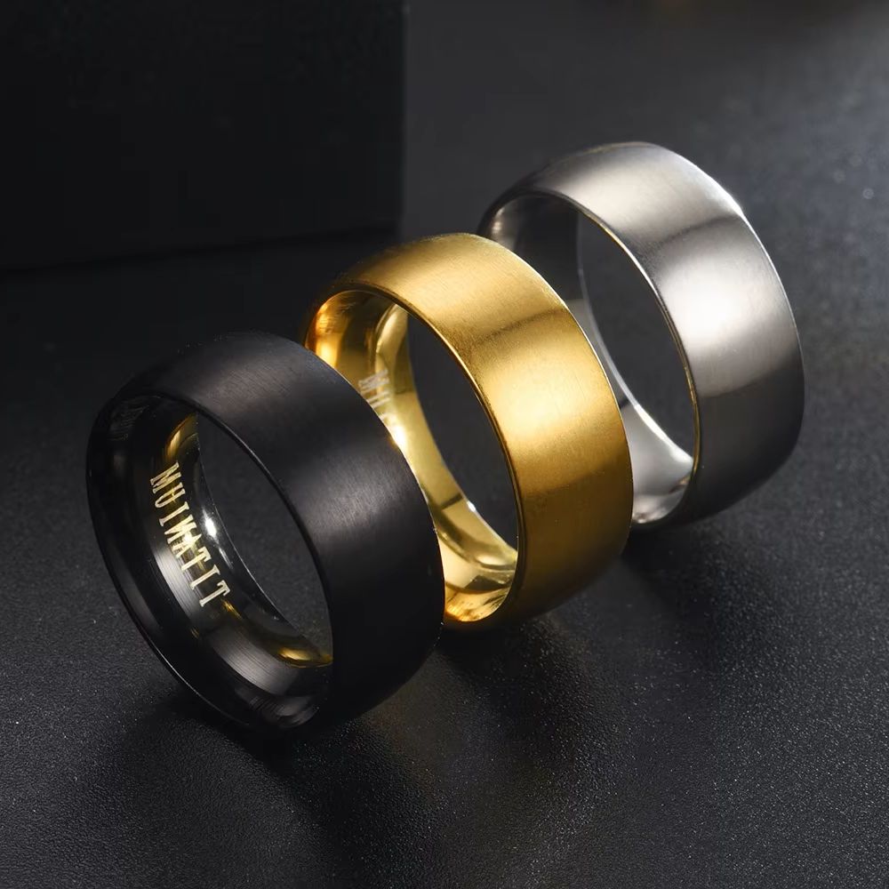 Klasyczny 8mm czarny matowy pi – Titanium Steel Ring recenzja i cena